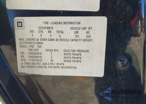 1996 Chevrolet Camaro Z28 z USA, uszkodzony, nr VIN 2G1FP22P6T2128590